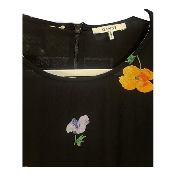 Ganni Georgette Floral Mini Dress Size 42 (6) - Picture 3 of 5